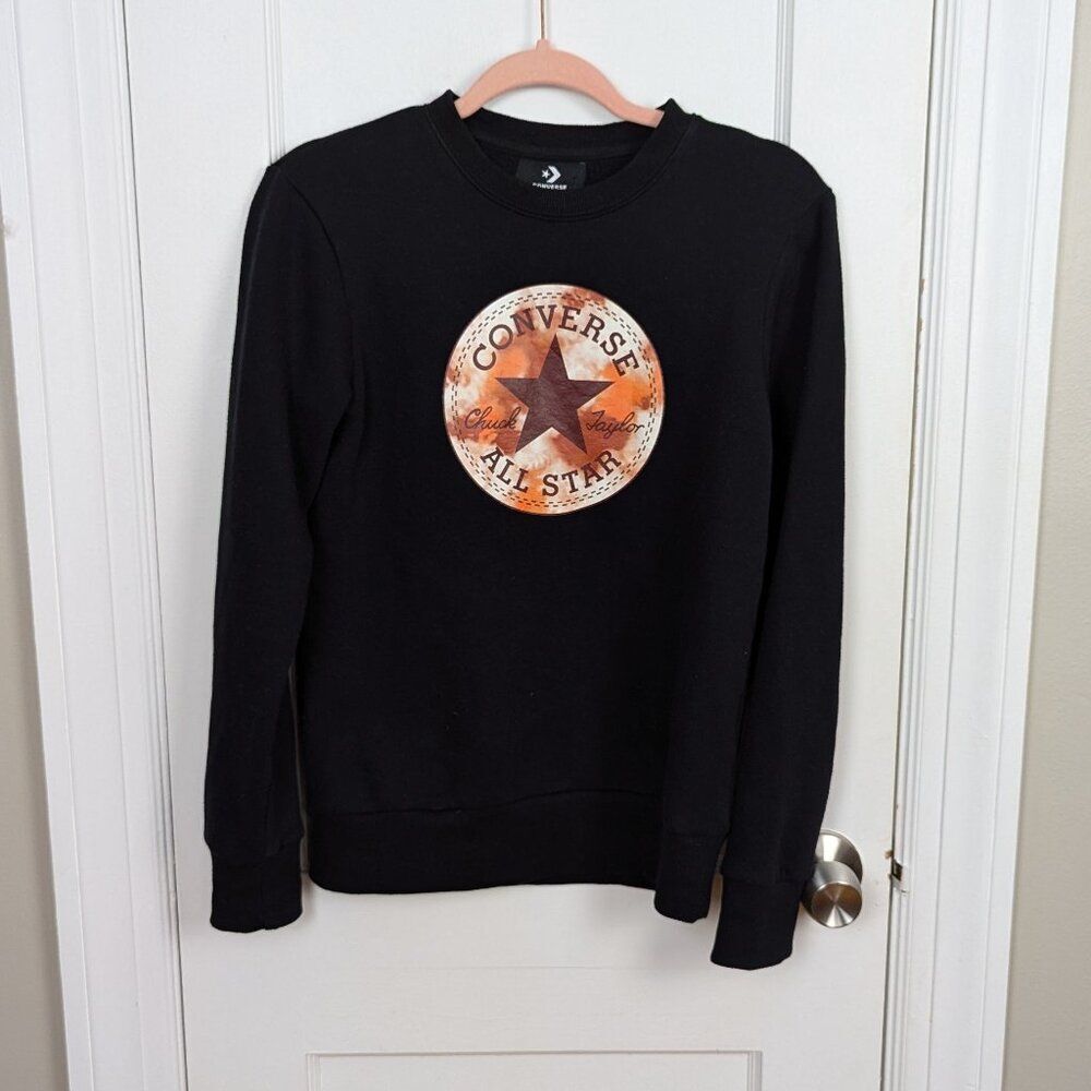 Converse | Junior's Girls Long Sleeve Logo Crew Neck Sweatshirt Size Large